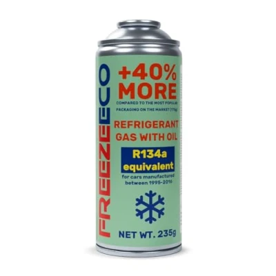 Bild av FREEZEECO Ersättningssats för billuftkonditionering med olja, typ A ventil, 235 g Förbättrad kyleffekt inbyggd backventil, +40% effektivitet