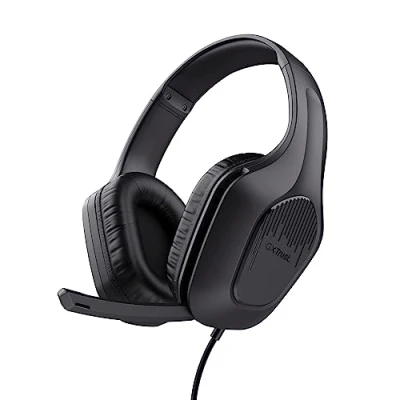 Bild av Trust Gaming GXT 418 Rayne lätta spelhörlurar för PC Xbox PS4 PS5 Mobile Switch, 50 mm drivrutin, ljuduttag 3,5 mm, 2 m kabel, hörlurar med mikrofon over ear, svart