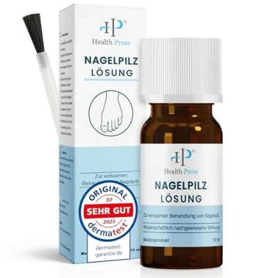 Bild av Health Press® Nagelsvamplösning 10 ml anti nagelsvamp flytande nagelsvampnagellack för fötter och händer nagelkur lämplig diabetiker nagelsvampmedel effektiv behandling av