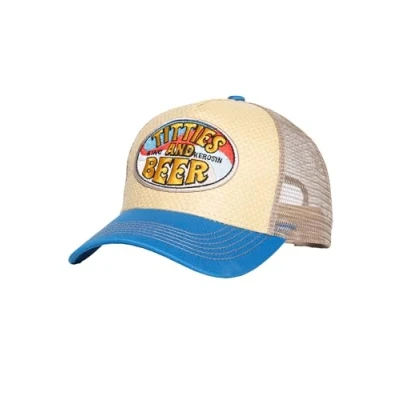 Bild av King fotogen herr truckerkeps halm keps öl sommar vintage 70S mesh Hawaii patch titties &amp; öl, Beige, one size