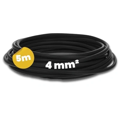 Bild av Kalitec 5 meter H07V K 4 mm² svart ledningskabel I flexibel trådkabel tråd mm 2 fintrådad ledning enkelkabel kabel enkeltrådad för kopplingsskåp växeltråd