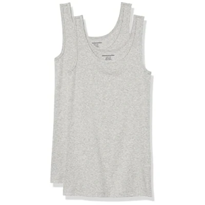 Bild av Amazon Essentials Women&#039;s Linne smal passform, Pack of 2, Ljusgrå ljung, XXL