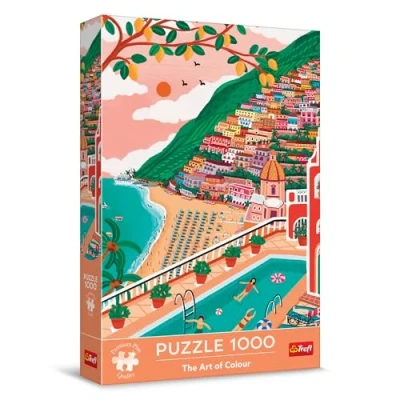 Bild av Trefl Premium Plus Quality Puzzle The Art of Colour: Positano, Italien 1000 bitar, Fullfärgsserie, Perfekt passande För vuxna och barn från 12 år