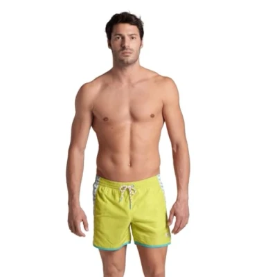 Bild av ARENA Men&#039;s Team Stripe Beach Shorts för män, Mjuk grön vattenvit, XXL