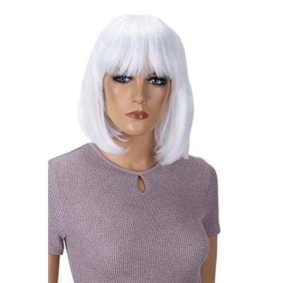Bild av CAISHA Peruk Bob Korthårig Cosplay Theater Show Rak Vit SH032s