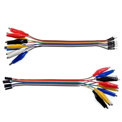 Bild av Oiyagai 2 i 1 alligatorklämma till Dupont tråd 10 stift 20 cm hane, krokodilklämma jumper hona för testbly Arduino/hallon Pi/orange Pi