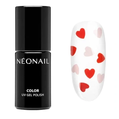 Bild av NÉONAIL NEONAIL Never Ending Love halvpermanent emalj, 7,2 ml, transparent med rosa röda hjärtan nagelgel manikyr nagelkonst, nagelglans nagellack