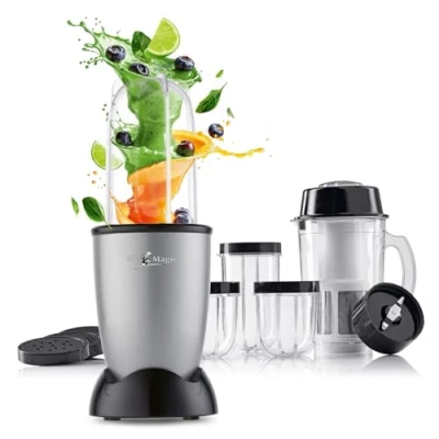Bild av GOURMETmaxx Mr. Magic Mixer Smoothie Maker med XXL tillbehörspaket 18 stycken Blender läckagesäkra lock för att hålla fräschheten shakes, smoothies etc.