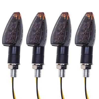 Bild av SFONIA 4 st. motorcykel blinker ljus 12 V 14 LED blinkande lampor vattentät universal Scooter Quad Cruiser Off Road (rök)