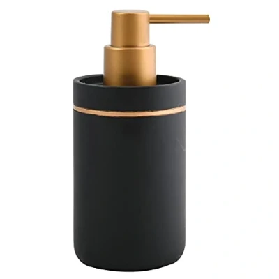 Bild av Spirella Tvålpump Bly med pump flytande tvåldispenser polyresin 300 ml långvarig och robust matt svart guld