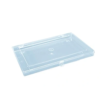 Bild av hünersdorff sortimentslåda: stabil sorteringslåda (PS Classic Flex, platt) utan facklayout, glasklar, mått: T225 x B 335 H32 mm, tillverkad i Tyskland