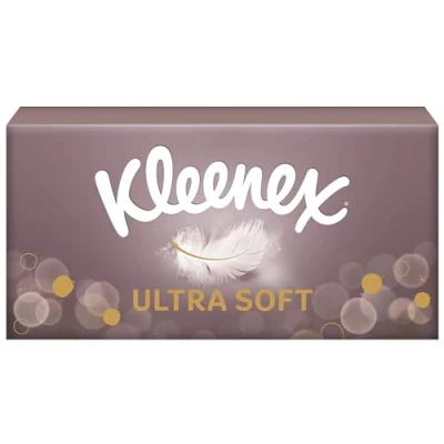 Bild av Kleenex Ultra Soft ansiktsservettslådor, för dagligt bruk, 3 lager, 24 lådor à 64 våtservetter