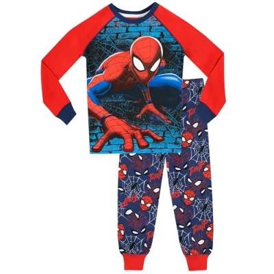 Bild av Spiderman Spider Man pyjamas för pojke slim fit, blå, 128 cm