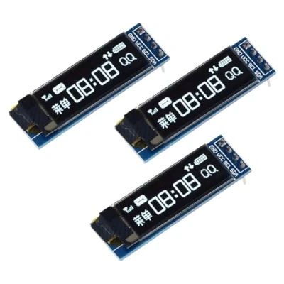 Bild av 3 delat 0,91 tums OLED LCD skärmmodul Liten modul IIC 128 x 32 skärmenhet kompatibel med Arduino och andra mikrokontroller, 3.3v 5V