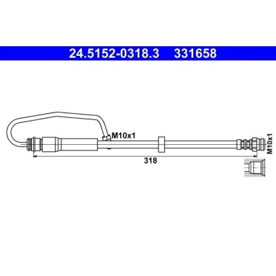 Bild av ATE 24.5152 0318.3 Flexible De Frein 318 M10x1