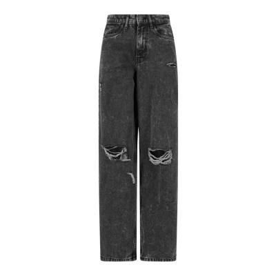 Bild av Urban Classics dambyxor stressed 90 talets breda ben denim byxor Svart kolvättad 31, kolvättad, 31