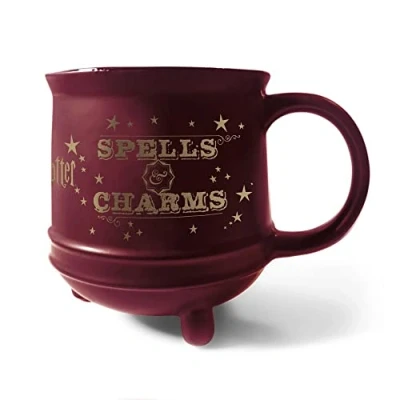 Bild av Harry Potter kittel mugg (trollformler och berlockdesign) i presentation presentask, 511 ml Officiella varor, rödbrun