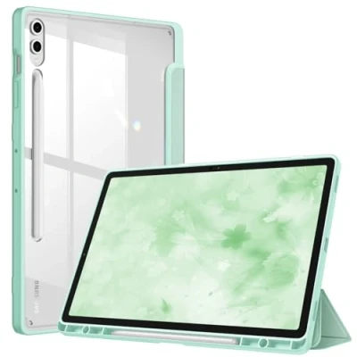Bild av Fintie Hybrid Slim fodral för Samsung Galaxy Tab S9 FE+ Plus/Galaxy S9+ Plus 12,4 tum 2023 med S pennhållare, stöttåligt skydd genomskinligt bakskal, automatisk