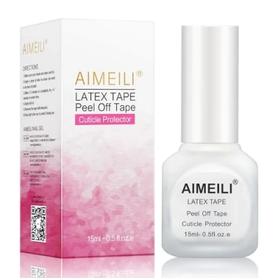 Bild av AIMEILI Flytande latex dra av tejp nagelbandsskydd poleringsbarriär hudskydd för nagelkonst vit luktfri 15 ml