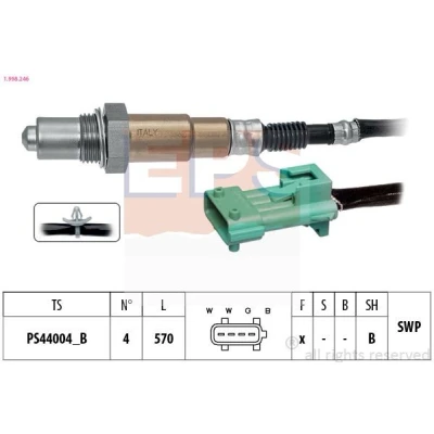 Bild av EPS 1.998.246 Sonde lambda avec monture Made in Italy OE Equivalent chauffé, planaire, Filetage prégraissé PEUGEOT: 207 3/5 portes