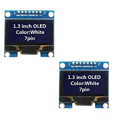 Bild av Fasizi 2 st 1,3 tum SPI 128 x 64 SSH1106 OLED LCD skärm modul för Arduino AVR PIC STM32 vitt teckensnitt