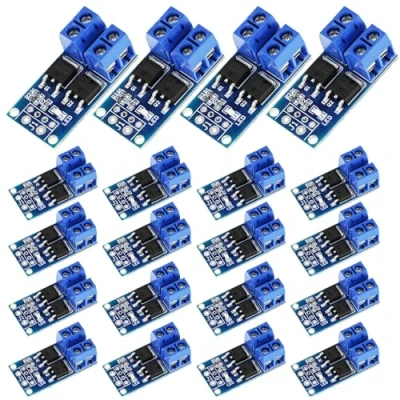 Bild av Nizirioo MOSFET drivrutinsmodul modul: 20 stycken 5V 36V 15A (max. 30 A) 400 W, triggerbrytare drivmodul dubbel högpresterande switching driver PWM regulator växelpanel