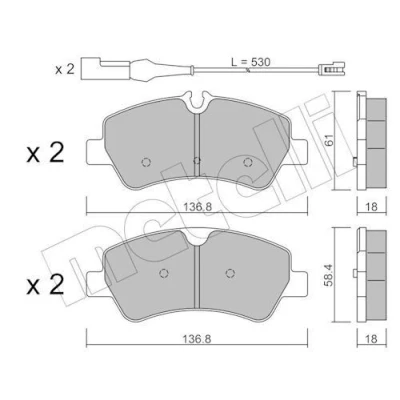 Bild av Bromsbeläggssats, skivbroms METELLI 22 0991 1