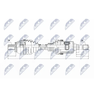 Bild av NTY NPW VV 033 Arbre de transmission Essieu avant, avant gauche VOLVO: V60 I, V70 3, S80 II