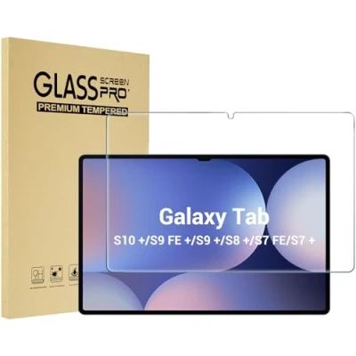 Bild av ProCase 1 pack skärmskydd för Galaxy Tab S10 Plus 2024/Tab S9 FE Plus/S9 Plus/S8 Plus/S7 FE/S7 12,4 tum 2023, härdat glas HD klart filmskydd surfplatta SM X820/X610/X810/X800/T730/T970