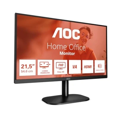 Bild av AOC 22B2H 54 cm (21,5 tum) monitor (VGA, HDMI, 1920 x 1 080 upplösning, 75 hjärt, 6 ms reaktionstid) svart