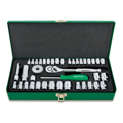 Bild av TOPTUL GCAD4002 Jeu de douilles 40 hexagonale 1/4, 3,8 avec fonction crantage