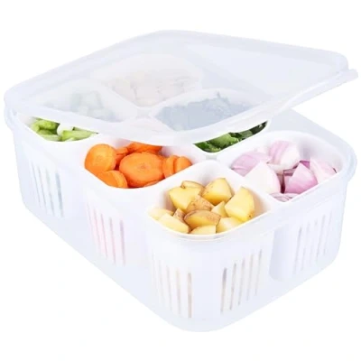 Bild av Belle Vous 7 delars förvaringsset för livsmedel 6 små behållare och 1 stor låda med lufttätt lock BPA fria plastbehållare torra snacks organiseringsset kök skafferi