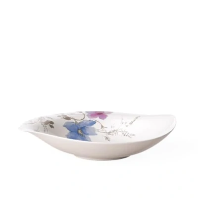 Bild av Villeroy &amp; Boch Mariefleur Gris djup skål 29 cm vit/flerfärgad, diskmaskinssäker, mikrovågsugnssäker, för sidorätter och sallader, skål, frukostskål, salladsskål, premium porslin