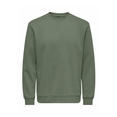 Bild av Only &amp; Sons Normal Geschnitten Rundhalsausschnitt Sweatshirt, Storlek: Small, Castor gray