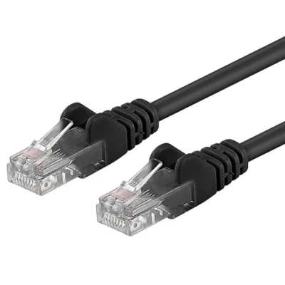 Bild av PremiumCord nätverkskabel, Ethernet, LAN &amp; Patch kabel CAT5e, UTP, snabb flexibel och robust RJ45 1 Gbit/S, AWG 26/7, kopparkabel 100 procent Cu, svart, 0, 25 m