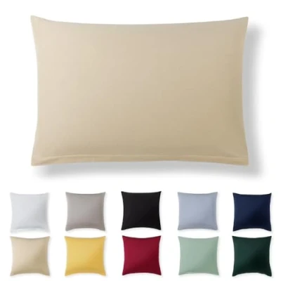 Bild av Alreya Örngott 50 x 70 cm beige 100 % jersey bomull örngott för kudde cm, jerseyörngott, supermjukt med dragkedja