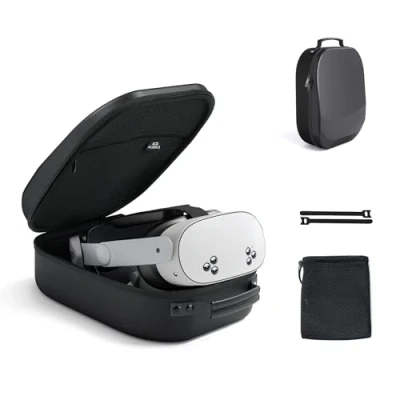 Bild av Hårt bärväska för Meta/Oculus Quest 2, Svart, 31.00 x 22.00 13.50 cm, Kompatibel med Meta 3/Oculus 2&amp;1&amp;Pro/Pico 4