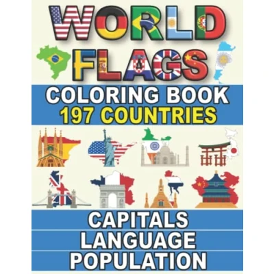 Bild av World Flags Coloring Book: A Great Geography Gift for Kids and Adults Learn More About this Beautiful