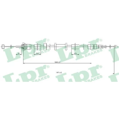 Bild av LPR C0519B Câble De Frein 1471/1258 à disque FIAT: Panda II 5 portes