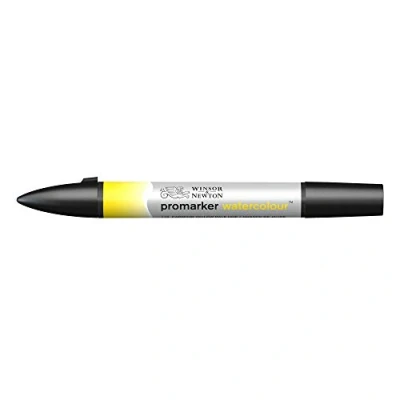 Bild av Winsor &amp; Newton 0201119 akvarellmärkpenna 2 spetsar, pensel och fin spets, ljusäkta, högpigmenterade akvarellfärger för kalligrafi, teckningar kadmiumgul ljus färgton
