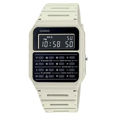 Bild av Casio Collection retro digital klocka för män med plastrem CA 53WF, Grädde, 43.2 x 34.4 8.2 mm, 53WF 8BEF AMZUK