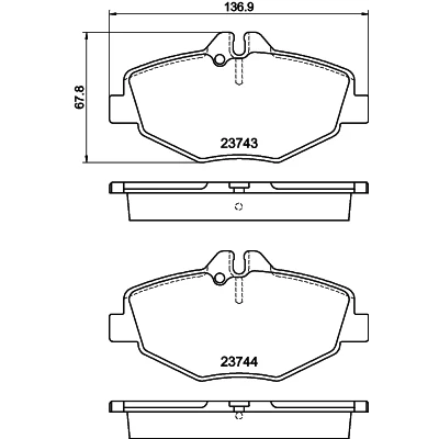 Bild av HELLA 8DB 355 018 731 Jeu de plaquettes frein contact signal d&#039;usure inclus avec vis d&#039;étrier accessoires