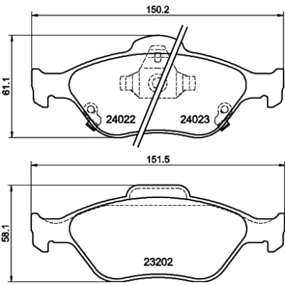 Bild av HELLA 8DB 355 006 721 Jeu de plaquettes frein avec indicateur d&#039;usure TOYOTA: Yaris II 3/5 portes, III Van
