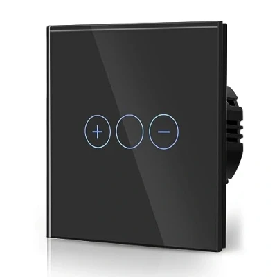 Bild av BSEED Dimmer brytare för LED lampor dimbar lampa krävs härdat glaspanel vägg touch strömbrytare 1 gäng vägs svart