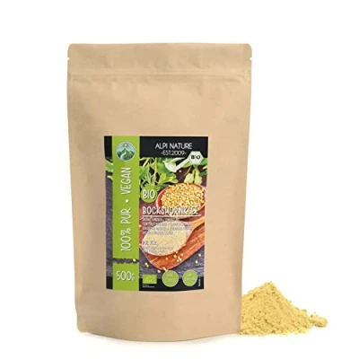 Bild av Alpi Nature ekologisk bockhornsklöver 500g malda ekologiska bockhornsklöverfrön, från kontrollerad odling, laboratorietestat ekologiskt bockhornsklöverpulver, 100% naturligt