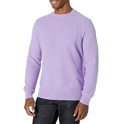 Bild av Amazon Essentials herr överdimensionerad passform texturerad bomull rund hals, lavendel, XX Large