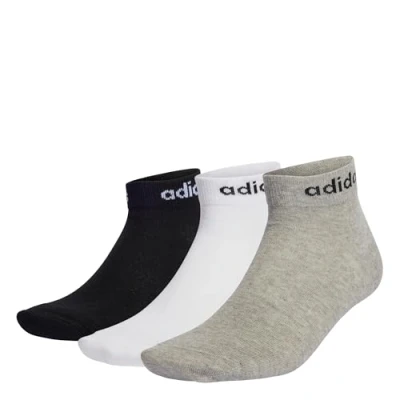 Bild av adidas, Calze Basse Think Linear Set Di 3, Strumpor, Ljung Grå Medium/Vit/Svart, Xs, Beundrare Unisex