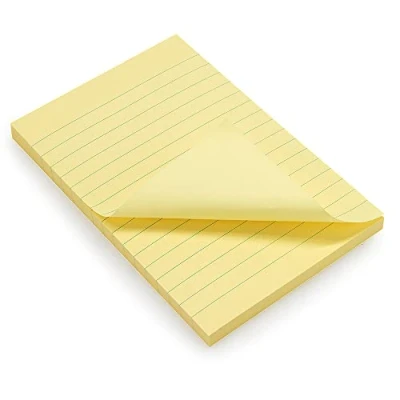 Bild av WAYTEX 931680 100 A6 självhäftande noter med block ark stort format 9,8 x 15 cm pastellgul färg