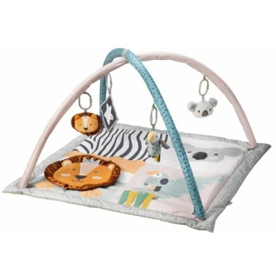 Bild av Nuby Animal Adventures lekmatta för baby leksaksaktivitet gym med sensoriska leksaker och vadderad bas magtid, en storlek
