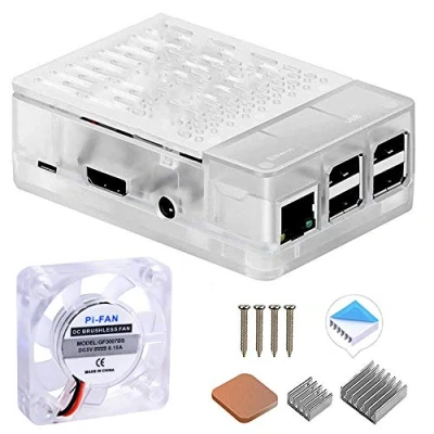 Bild av GeeekPi fodral för Raspberry pi 3 modell B+ (B Plus), med kylfläkt och st kylflänsar hallon 3/2 B (inkluderar inte bräda) (klar)